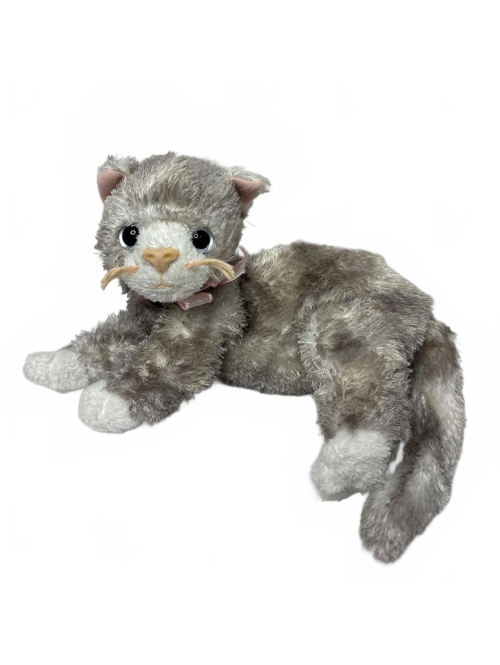 Ty Rhapsody Grey Cat Plush 2006 7” Beanie Baby Soft Silky Stuffed Animal Ribbon